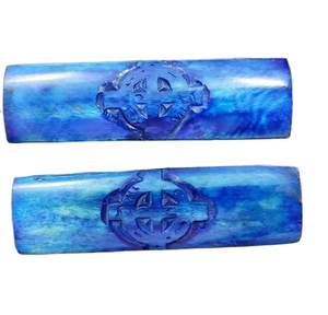 Manches de couteau en os faites à la main de qualité supérieure avec motif bleu poli style Love pour la fabrication de couteaux personnalisés - Product Image 6