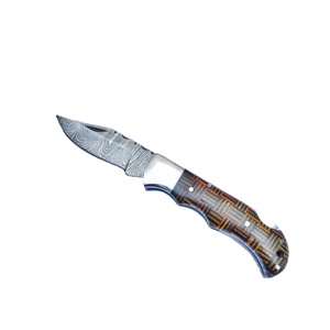 มีดพับอเนกประสงค์พร้อมปลอกหนังดามัสกัสที่จับด้านหลังทำด้วยมือ - Product Image 3