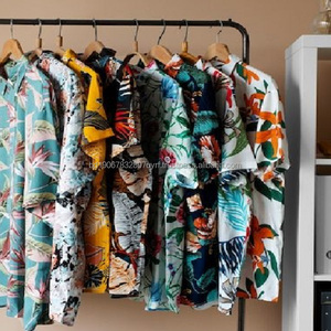 Camisas Hawaianas con Estampado Floral para Hombre, Marca Popular, Blancas y Verdes, Manga Corta, Nailon, Secado Rápido, Transpirables, Ecológicas - Product Image 5