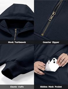 Vente en gros économique : Sweat à capuche zippé pour homme 400 g/m² en molleton épais de coton et polyester, avec logo personnalisé, pour l'hiver, Pakistan Micah Corp - Product Image 5