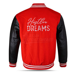 Vente directe d'usine, vestes universitaires en cuir de haute qualité avec logo personnalisé, manches longues, vêtements classiques de style Letterman, hiver, écologiques - Product Image 3