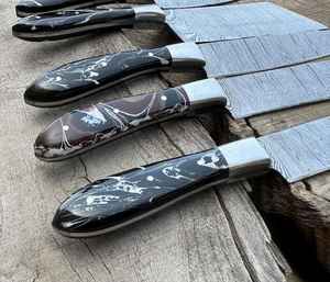 Couteaux de chef professionnels de haute qualité, design durable et élégant, acier Damas de qualité supérieure, ensemble de 5 pièces, fabrication artisanale, qualité OEM. - Product Image 6