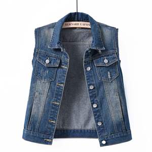 New Men's Cotton Breathable Hooded Sleeveless Denim Vest <b>Jacket</b> OEM Service Autumn Solid Casual Black Street <b>Punk</b> Style - Product Image 2