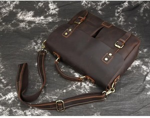 Porte-documents pour ordinateur portable en cuir véritable vintage durable pour hommes - Sac à main de bureau pour cadres, utilisation quotidienne LLB-0355 - Product Image 2