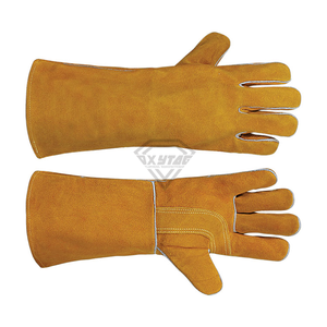 Guantes de Soldadura de Cuero Vacuno de 16 Pulgadas, Resistentes al Calor, Duraderos, para Trabajo al Aire Libre, Estilo Clásico de Invierno, OEM - Product Image 1
