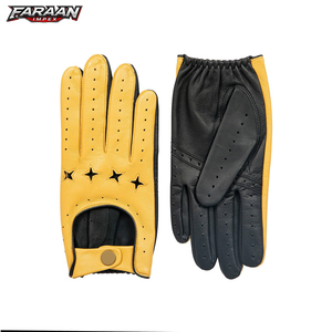 Guantes de invierno de piel de oveja para hombre, cálidos, transpirables, con forro polar, resistentes al viento, de cuero genuino, de alta calidad - Product Image 1