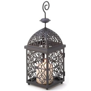 Stylish Iron <b>Lantern</b> With Glass Panels Black Outdoor Home Decoration Candle Holder Durable Handmade Candle <b>Lanterns</b> - Product Image 6