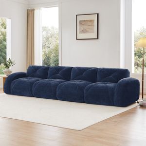 Divano Imbottito Senza Struttura in Velluto Morbido 140 cm, Spugna ad Alta Densità 32D, Design Ergonomico, Nessun Montaggio Richiesto per Soggiorno - Product Image 2