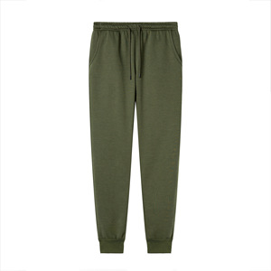Pantalones deportivos para hombre al por mayor, diseño y logotipo personalizados, color sólido, con cordón ajustable, pantalones de felpa gruesos y cálidos, joggers. - Product Image 3