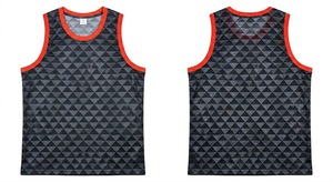 Camiseta de baloncesto sin mangas para hombre, 100% poliéster, estampado geométrico, camiseta sin mangas de malla transpirable, corte regular, ropa deportiva para todas las estaciones - Product Image 5