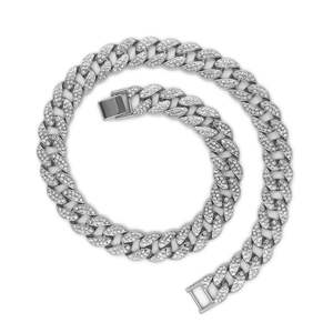 Trending S925 Sterling Silver Cuban Link Bracelet Fine Jewelry Bracelet White Gold ZIRCON Cuba Chain Bracelet for <b>Men</b> - Product Image 6