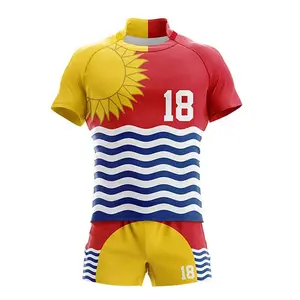 Latest Design Comfortable Breathable Quick Dry Sublimated Rugby Uniform Jersey And Shorts Supplier Rugby Suits