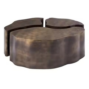 Mesa de centro de metal fundido con diseño de tronco de árbol orgánico, muy vendida, para centros de mesa de salones de villas de alta gama. - Product Image 1