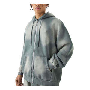 Sudadera con Capucha de Forro Polar con Efecto Degradado Tie-Dye, Manga Larga, Transpirable, Estilo Otoñal, Sudadera con Cremallera Extra Grande para Hombre - Product Image 4