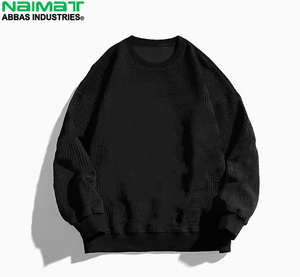 เสื้อสเวตเชิ้ตคอกลมผ้าคอตตอนหนานุ่มทรงปกติสำหรับผู้ชาย ไหล่ตก ซิปสูง ผ้าฟลีซเนื้อนุ่ม ใส่สบาย เหมาะสำหรับฤดูหนาว ปักลาย - Product Image 3