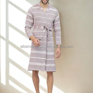 Bata de Baño Turca Asequible con Bolsillo y Cinturón, Bata de Baño de Algodón de Alta Calidad, Diseño Moderno, Ropa de Playa para Adultos - Product Image 2