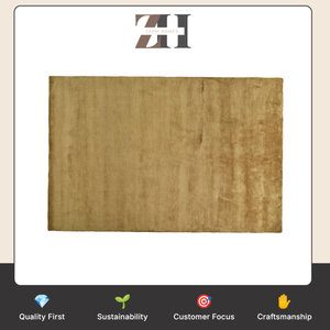 Tapis tissé à la main brun camel, tapis d'appoint tissé à la main de qualité supérieure, tapis texturé uni fait main - Product Image 6