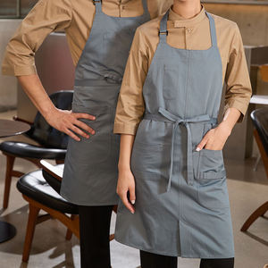 High Quality Cotton Blend Long Sleeved <b>Kitchen</b> <b>Apron</b> Washable Canvas Chef <b>Apron</b> with Embroidered Logo for Men Women Household - Product Image 2