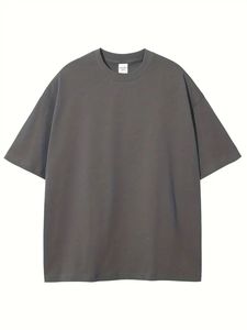 Men's Gray Short Sleeve Cotton <b>Bamboo</b> Fiber T-Shirt O-Neck Regular Fit Casual Jersey Knitted Front Silk <b>Screen</b> Anti-Pilling - Product Image 3