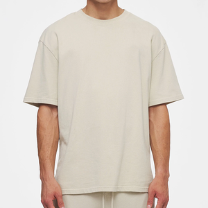 เสื้อยืดคุณภาพสูง ผ้าฝ้าย 100% เนื้อหนา หรูหรา สวมใส่ได้ทั้งชายและหญิง สกรีนโลโก้ได้ตามต้องการ ทรงบ็อกซี่ เสื้อยืดเปล่าทรงโอเวอร์ไซส์ เสื้อยืดผู้ชาย - Product Image 1