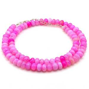 Collar de ópalo rosa natural liso con cuentas de 7-8 mm, gargantilla de cuentas, joyería de moda para fiestas, para mujer, venta al por mayor. - Product Image 1
