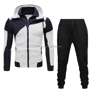 Ensemble de vêtements décontractés pour hommes, deux pièces, sweat-shirts, veste, pantalon, costume de sport, ensemble automne-hiver, fermeture éclair, survêtement pour hommes, col montant, marque - Product Image 3