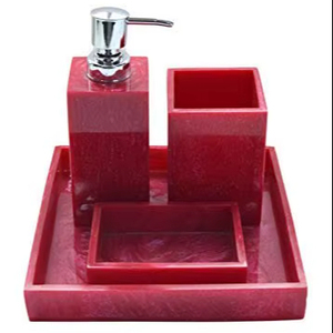 4-Piece Eco-Friendly & Portable Resin Bathroom <b>Set</b> Dispenser Toothbrush Holder Tray & <b>Soap</b> Dish for Bathroom Products & <b>Sets</b> - Product Image 1