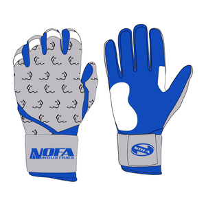 NOFA Industries Red Batting Gloves with Flame Pattern and Wrist Support <b>Hook</b> Loop Closure - Product Image 4