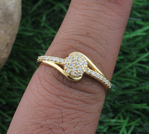 Anillo Minimalista de Plata de Ley 925 Chapado en Oro con Turquesa para Mujer, Elegante Anillo Apilable de Plata para Boda, Regalo - Product Image 2