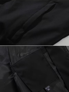 Men's Color Blocking Windproof <b>Racer</b> <b>Jacket</b> Stand Collar Zipper Sporty Style Autumn Polyester Material - Product Image 5