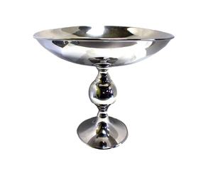 Bols de mélange à salade en métal, vernis, aluminium argenté, de luxe, décor maison, bol de service de fruits nordique avec socle conique - Product Image 1