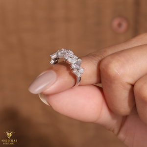 Anillo de Diamantes de Oro de 18K para Mujer, Anillo de Boda, Diamantes Cultivados en Laboratorio HPHT CVD VVS, Diamantes Baguette, Redondos y Marquise, Anillo de Media Eternidad - Product Image 4