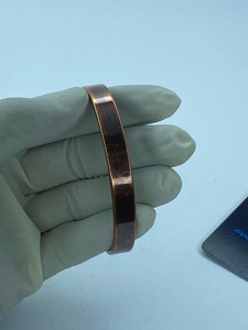 Artisan Handcrafted Gold Plated Brass Cuff <b>Bracelet</b> with Antique Finish Vintage Style Magnet <b>Healing</b> Unisex - Product Image 2