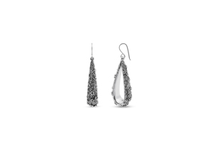 Boucles d'oreilles pendantes en forme de goutte d'eau allongée, effet perles - Product Image 1