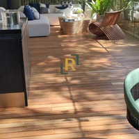 Plancher de terrasse extérieur en bois de teck Java