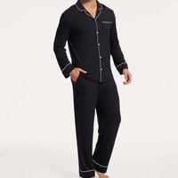 Personnalisez votre marque : Ensembles de pyjamas pour hommes, vêtements de nuit à manches longues, pyjamas pour hommes, pyjama en jersey biologique