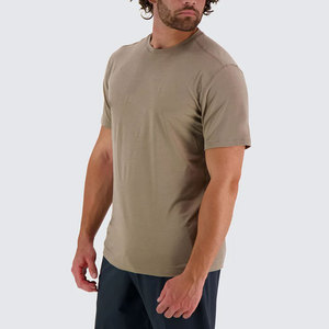 T-shirt personnalisé à manches courtes avec empiècements tissés pour homme, col boutonné tricoté, léger, anti-boulochage, col rond, vente en gros - Product Image 5
