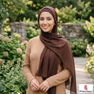 Chiffon Square Scarf Solid Color Breathable Long Hijab <b>Head</b> <b>Wrap</b> Casual Style Spring Summer Wear - Product Image 3