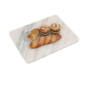 Planche à découper en marbre et bois d'acacia avec poignée, planche de service décorative pour fromage, steak, pain - Product Image 5
