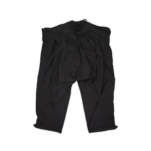 Pantalones Harem Negros para Hombre, Cintura Elástica con Cordón, Estilo Casual, Ligeros, de Algodón y Spandex, Plisados, para Verano - Product Image 1