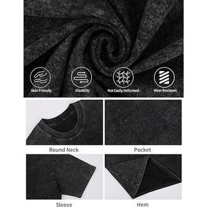 Camiseta Negra de Manga Corta para Hombre con Bolsillo en el Pecho, Corte Regular, Algodón Jersey, Cuello Redondo, Color Sólido - Product Image 3