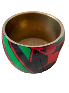 Hot Sale Luxury Indian Fashion Bangle Vintage Statement Large Brass <b>Bracelet</b> Green <b>Red</b> Abstract Resin Angel Chunky Lucky Charm - Product Image 3