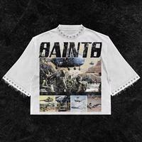 Camiseta Cómoda de Gran Tamaño, Tejida y Estampada, con Gráficos de Alta Definición, 100% Algodón Suave, Costuras Duraderas