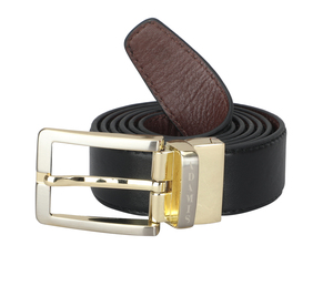 Ceinture en cuir noir grain fin OEM avec boucle rectangulaire noire mate pour tenue décontractée, de bureau et formelle - Product Image 5