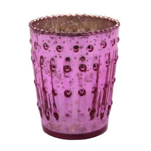 Décoration de la maison bougie unique en verre rose antique pièce maîtresse décorative votive faite à la main personnalisée en vrac - Product Image 1
