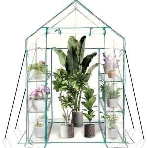 3 ripiani 6 piani a piedi serra 2 ripiani con fondo rinforzato 143x73x195cm struttura in acciaio copertura in PVC casa pianta all'aperto/Growhouse - Product Image 1