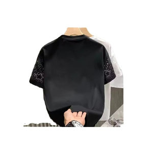 T-shirts pour hommes en coton 100% avec strass, T-shirts pour hommes avec strass de haute qualité, service OEM, T-shirts pour hommes de qualité supérieure - Product Image 6