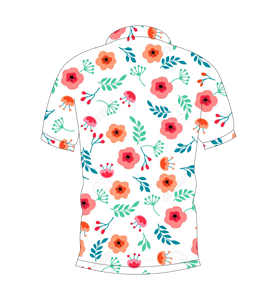 เสื้อโปโลผู้ชายพิมพ์ลายดอกไม้สีขาวลายดอกไม้สีพีชคอรัลแขนสั้นลำลองแฟชั่นฤดูร้อน - Product Image 5