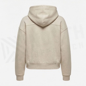 Sweat-shirt à capuche court en coton pour femme, logo personnalisé, pull-over féminin, grande taille, streetwear décontracté de haute qualité, vêtements de sport - Product Image 2