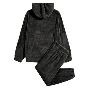 Ensemble sweat à capuche et pantalon de jogging unisexe en polaire Sherpa, style décontracté ample Teddy, idéal pour l'hiver – Vente en gros - Product Image 3